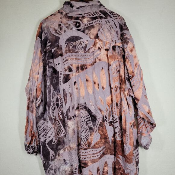 Vtg Chicos Shawl Cardigan Womens Kimono Lagenlook Cottagecore Art To Wear Boho - Picture 15 of 15